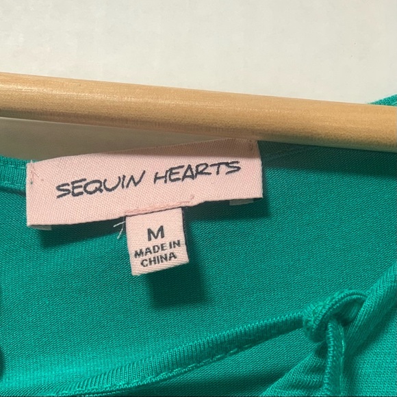 New Sequin Hearts Oversized Turquoise Top - Picture 4 of 4